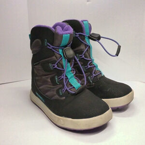 Merrell Snow Bank 4.0 Youth Size 12 Waterproof Insulated Boots Black Purple Teal